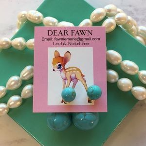 New Turquoise Lead & Nickel Free Earrings. Made with Sterling Silver & Gold